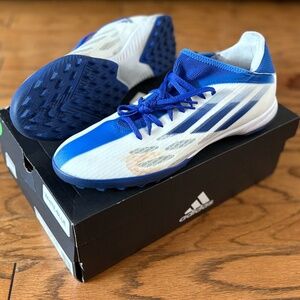 Adidas X Speedflow.3 TF turf shoes Mens size 12 white/legacy indigo/hi-res blue
